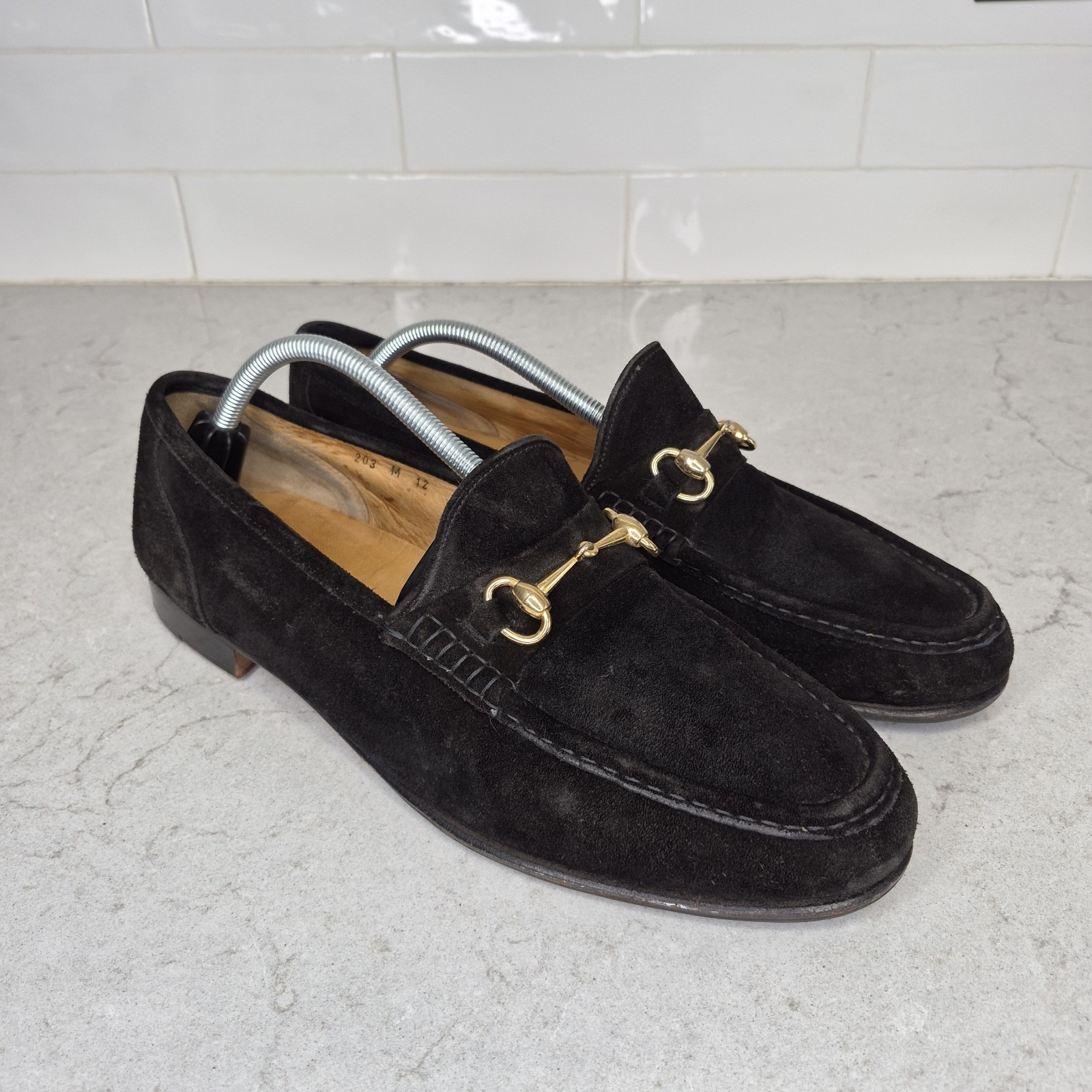 Church's Black Suede Horsebit Loafers Men's Uk 12 / Us 13 England Gucci Style